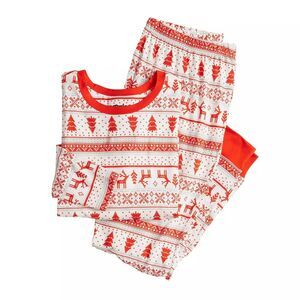 Women's Jammies For Your Families Candy Cane Fairisle Pajama Top & Jogger L, NWT